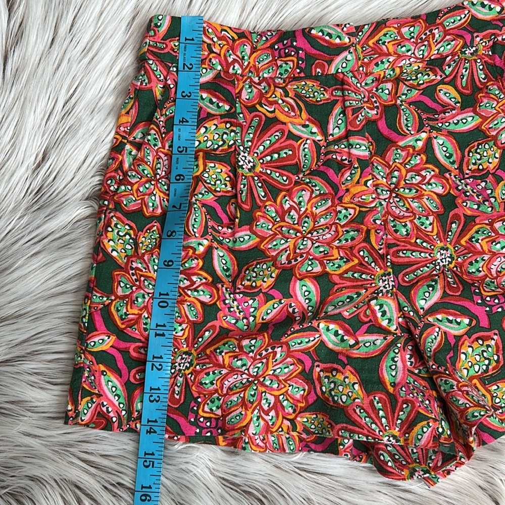 J Crew Linen Blend Floral Shorts Pink Red Green Women’s Size 2 - Picture 5 of 9